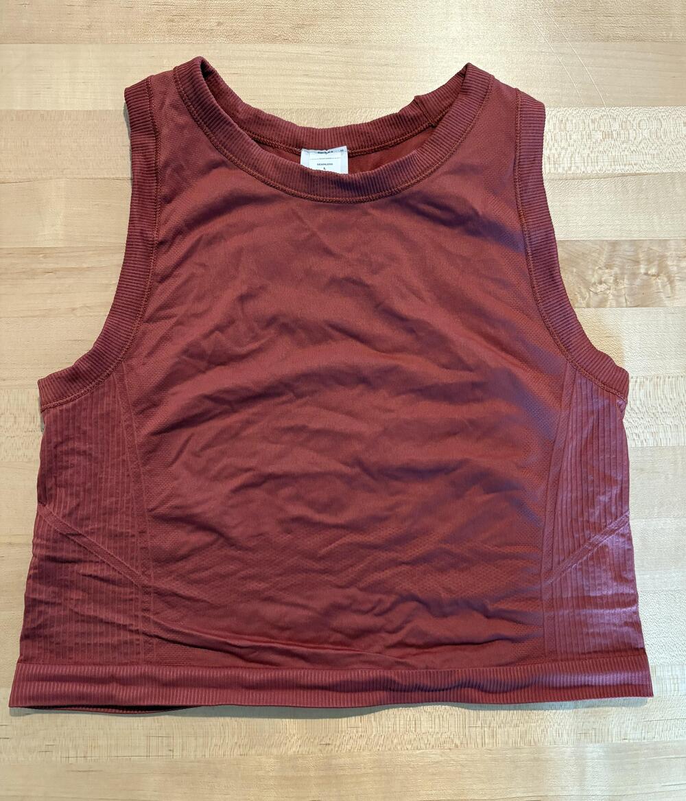 Old Navy Tank Top Womens Large Rust Seamless Go-Dry Racerback Cropped Athletic